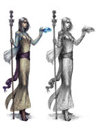 Character stock sketch and color series: Elf wizard