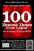 100 Demonic Names from legend for all fantasy & horror RPGs
