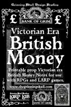 LARP LAB: The Bank of Grim: Victorian Era British Money, printable props