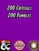 200 Critical HIT & FUMBLE Tables