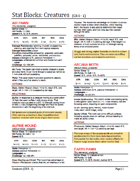 Stat Blocks: Creatures (CR 0 - 1)