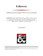 Follower Classes - Long Term NPCs
