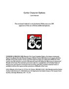 Gothic Character Options