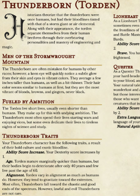 NEW Race: Thunderborn (Torden)