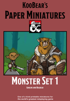 Monster Set 1 Goblins and Bugbear - KooBear's Paper Miniatures