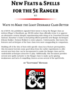 D&D 5e Ranger New Feats & Spells