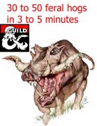 30 to 50 feral hogs in 3 to 5 minutes