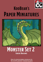 Monster Set 2 Green Dragon - KooBear's Paper Miniatures