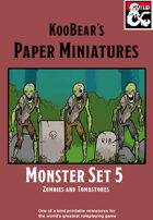 Monster Set 5 Zombies and Tombstones - KooBear's Paper Miniatures