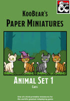 Animals Set 1 Cats - KooBear's Paper Miniatures