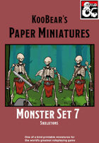 Monster Set 7 Skeletons - KooBear's Paper Miniatures