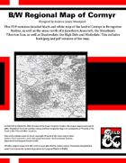 Black and White Regional Map of Cormyr with hex grid