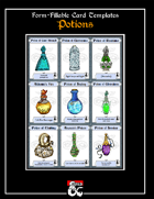 Form-Fillable Potion Card Templates and Art Library