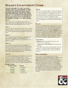 Malar's Lycanthropy Curse