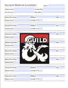 D&D 5E Eberron Salvage Mission Log (editable/fillable PDF, printer friendly)