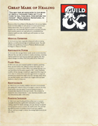 The Great Dragonmark of Healing - Sorcerous Origin