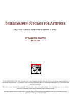 Shieldmaiden Artificer Subclass