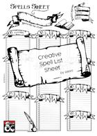 Creative Spell List Sheet - A4