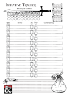Initiative Tracker Sheet (vers. 1)