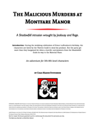 The Malicious Murders at Montfare Manor