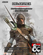 ART001WC Male Wood Elf Ranger Stock Art (Watercolour Style)