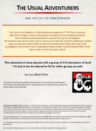 The Usual Adventurers - And the Cult of Lord Dispater