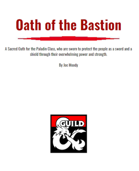 Oath of the Bastion- a Paladin Sacred Oath for D&D 5e