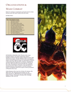 Organizations and Mass Combat