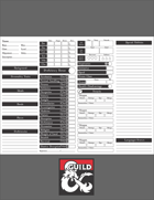 D&D 5e Landscape Character, Spell, and Companion Sheets