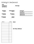 Midnight Boulevard Character Sheet