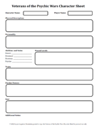 Veterans of the Psychic Wars Character Sheet