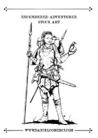 Encumbered Adventurer Stock Art