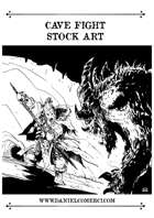 Cave Fight Stock Art