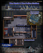 2 Modern maps The Bank & Police Station for Roll 20 & Printing