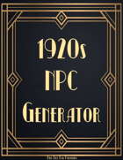 1920s NPC Generator