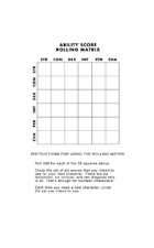 Ability Score Rolling Matrix